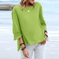 thumbnail image 4 of Moda mujer casual blusa sólida 1/2 manga Rounk cuello camiseta otoño cómodo Tops Sweartshirt Fridja bn1858, 4 of 9