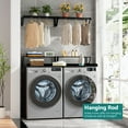thumbnail image 5 of Advwin 54" Washer Dryer Countertop with Hanging Rod & Storage Shelves, Laundry Room Countertop Set, Washer and Dryer Topper with Anti-Slip Pads, Black, 5 of 7