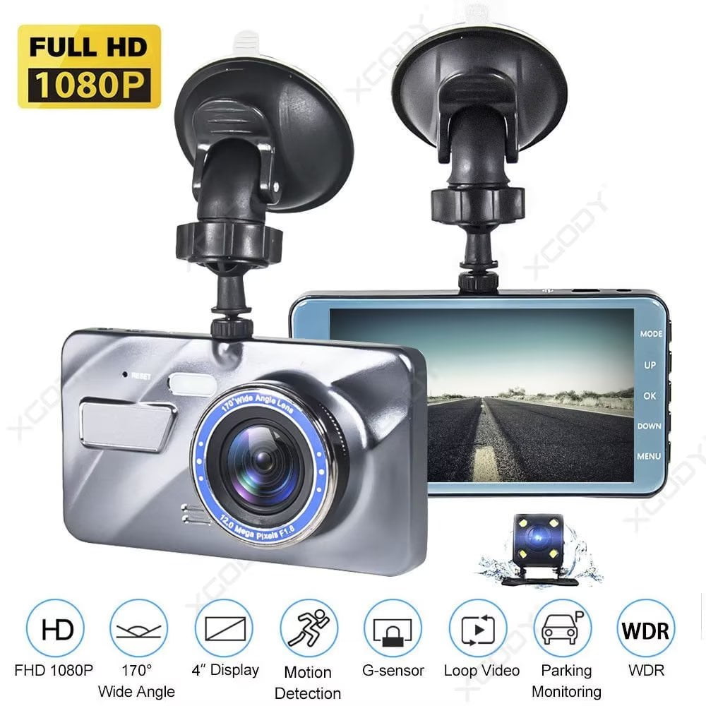 XGODY Dash Camera for Cars SUV Van Vehicle Support 1080P 4 Inch Mini Dash Cam Car Security
