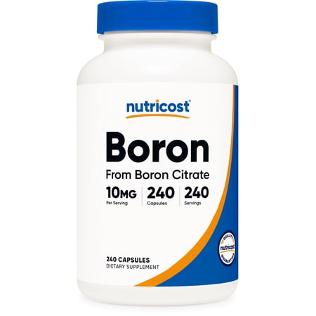 Nutricost Boron Supplement Capsules 10mg  240 Vegetarian Capsules  Gluten Free and Non-GMO