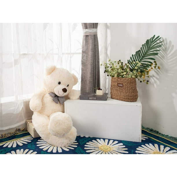 Oso de peluche gigante para novia o ninos 80 cm blanco JAMW Sencillez Walmart en linea