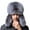 Grey, variant on Dress Choice Men Trapper Hat Winter Bomber Hats with Ear Flaps Plush Windproof Faux Leather Cap with Fleece Lined for Cycling Skiing Outing Hunting