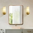 thumbnail image 3 of Glass Wall Sconce Lighting Cylindrical Shade Brass Wall Lamp, Mid-Century E14 Decor Vanity Wall Lights for Bedroom Bedside Living Room Hallway Bathroom Dressing Room, 3 of 7