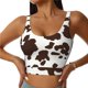 thumbnail image 1 of Fotbe Brown Cow Sujetador Deportivo Largo sin Aros para Mujer con Almohadillas y Soporte Medio, Transpirable y Absorbente, Camiseta Tipo Chaleco o Tank Top-XX-Large, 1 of 8