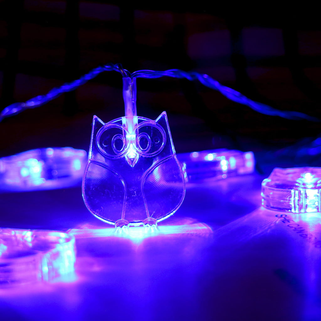 Halloween LED String Fairy Lights Owl Window Home Party Decor Battery USB Lamp 