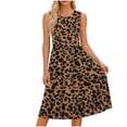 thumbnail image 7 of Blmnix Women's Dresses Wrap Dress A Line Dresses Cheetah Print Dress Tank Petticoat Crew Neck Sleeveless Cocktail-Length Brown Summer Casual Dresses for Women XL, 7 of 7