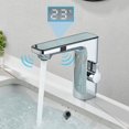 thumbnail image 1 of Uythner-grifo de lavabo con Sensor LCD inteligente, pantalla de visualización Digital, grifo mezclador de agua fría y caliente, grifo sin contacto para lavabo de baño, 1 of 5