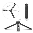 thumbnail image 2 of EeaseCA Metal Mini Tabletop Tripod Phone Camera Tripod 4 Level Adjustable Aluminum Alloy Foldable Tripod with 1/4 Inch Mounting Screw for DSLR Mirrorless Cameras (Black), 2 of 7