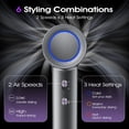thumbnail image 3 of OWMSIC Hair Dryer, High Speed 160000 RPM Negative Ionic Blow Dryer with Diffuser, Lightweight Low Noise Fast Drying for Home Travel Salon, Gray, 3 of 11