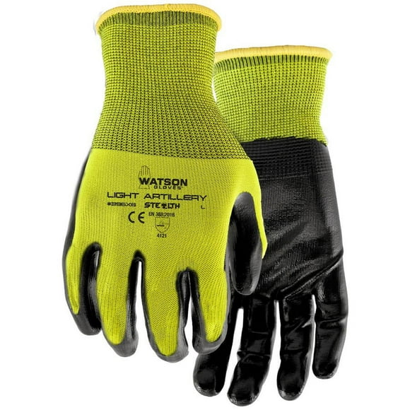 Men's Light Artillery All-Purpose Polyester Garden Gloves - with Nitrile Coating, Extra Large, 6 Pack