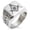 Silver, variant on Stainless Steel Freemasons Masonic Sacred Society Geometric Pattern Biker Style Polished Ring
