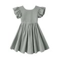 thumbnail image 2 of Vestido Dutebare de lino y algodón con volantes para niñas pequeñas, 120, 2 of 6