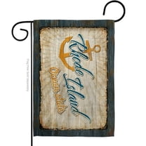 G142984-BO 13 x 18.5 in. Rhode Island Vintage American State Garden Flag with Double-Sided Horizontal House Decoration Banner Yard Gift