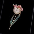 thumbnail image 2 of Light Luxury Temperament Corsage Women's Coat Pin Accessories Elegant Oil Drop Brooch Colored Zircon Tulip Brooch, 2 of 14