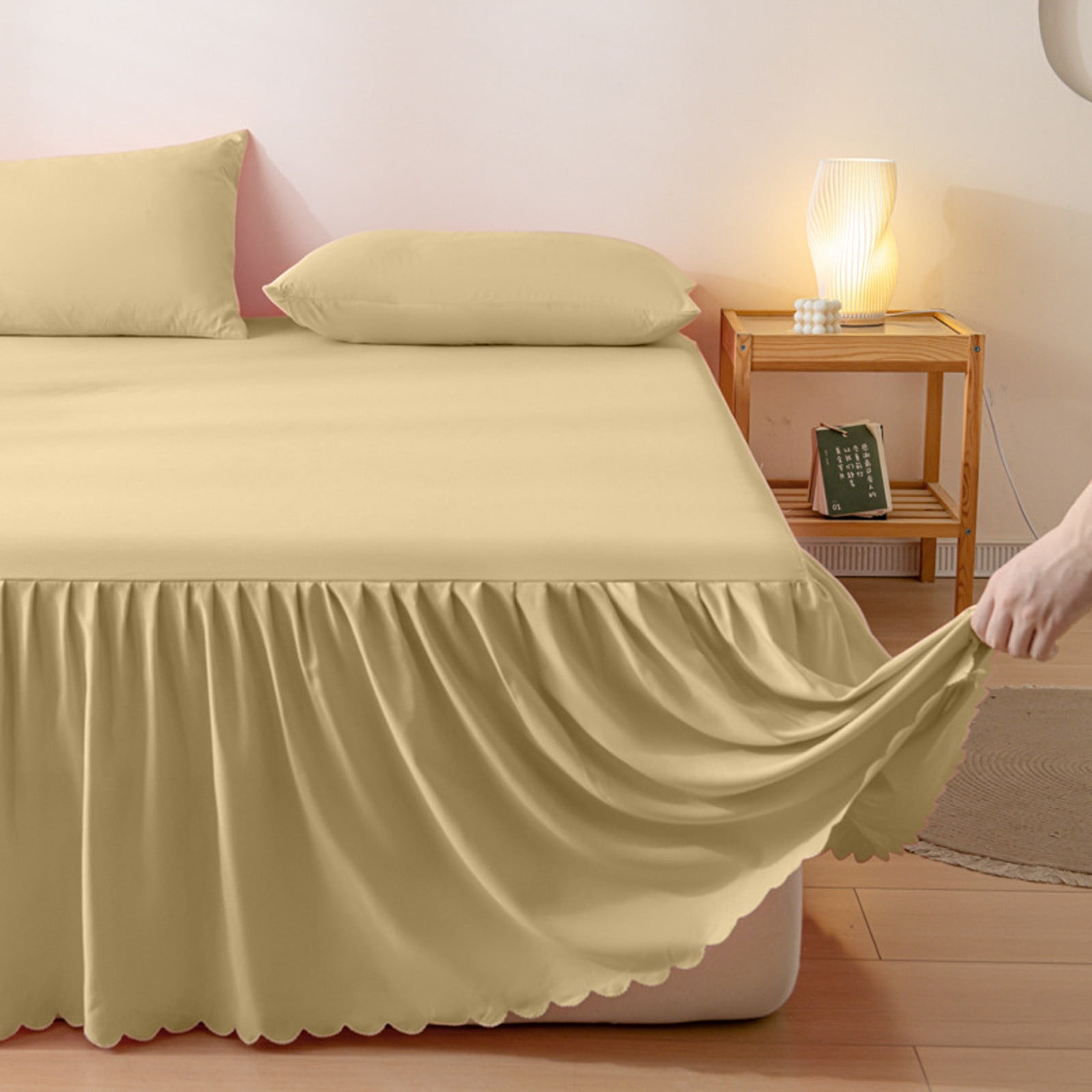 Bed Skirt Queen Size Ruffled Bed Skirt with Split Corners, Queen Bed Skirt Drop, Queen Size Bed Skirt, for Ruffled Bed Skirt with Split Corners, Bed Skirt Queen Size