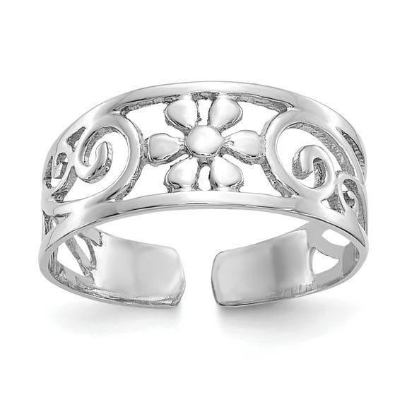 Primal Gold 14 Karat White Gold Floral Toe Ring