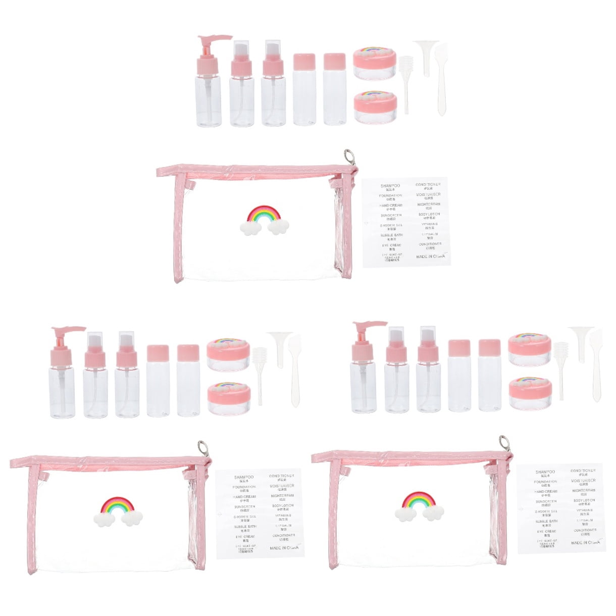 OUNONA 3 Sets Travel Lotion Box Storage Kit Sample Lotion for Women (Pink)