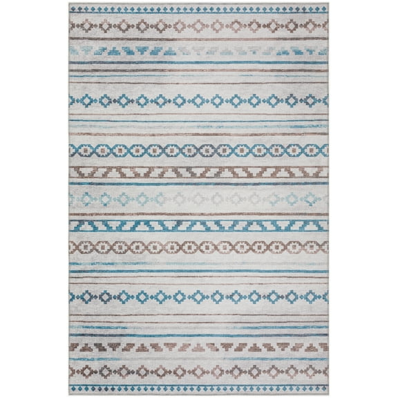 Addison Rugs Indoor/ Outdoor Addison Yuma Southwest Striped Washable Area Rug 9' x 12' - Gray