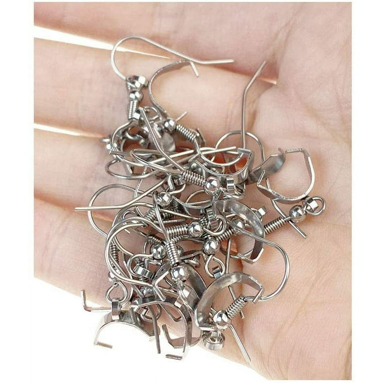 50Pcs Stainless Steel Earring Hooks Ear Wires Fish Hook Ear Wire