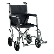 Drive Medical Go Cart Light Weight Steel Transport Wheelchair with Swing Away Footrest, 19" Seat