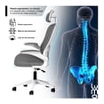 thumbnail image 4 of Silla Oficina Ergonomica Soporte Lumbar Material Respirable gris, 4 of 6