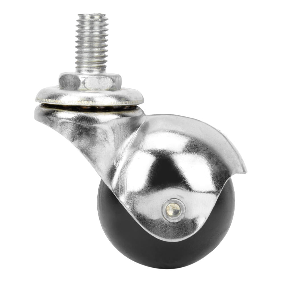 LAZIOEGR 4PCS Universal Ball Caster 1.5 Inch Light M10 Screw Rod Anti Corrosion Furniture Wheel Swivel Casters For Home Office Chairs Tables Carts 44.1 Lbs Capacity Silver