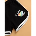 thumbnail image 6 of Arvbitana 1-5T Toddler Girl Summer Valentine's Day Outfits Short Sleeve Crop Top Rainbow Heart Shirt Top +Shorts Set, 6 of 6