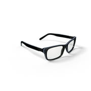 Walmart Designer Looks for Less Adult Plastic Rectangular Eyeglasses with Case Clear / Demo Tint, FM14099, Black, 54-16-140