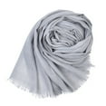 thumbnail image 3 of Womens Solid Color Tulle Scarf with Tassel Trim Elegant Evening Wrap for Formal Occasions, 3 of 4