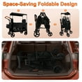 thumbnail image 3 of Vipsafe Foldable Wagon Stroller for 2 Kids, Multifunctional Wagon with Detachable Canopy, Adjustable Handlebars, Removable Seats, and Easy Storage, 3 of 14