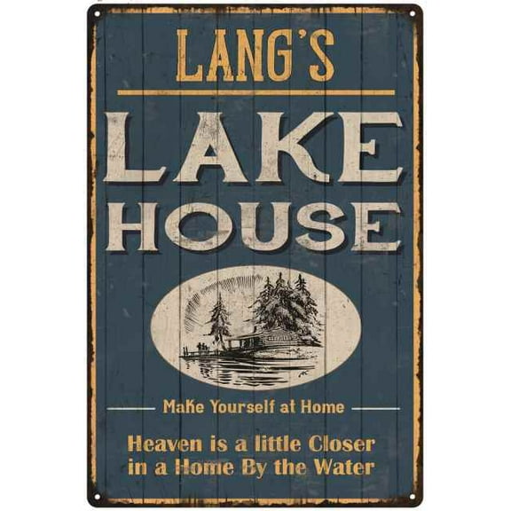LANG'S Lake House Blue Cabin Home Decor 12 x 18 Matte Finish Metal 112180038499