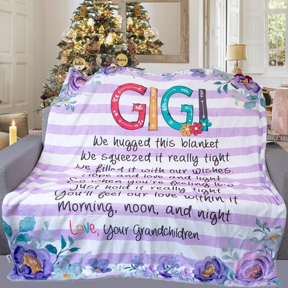 Luxury Super Soft Sherpa Fleece Blanket 50x60, Nana Blanket from Grandkids, Nana Gifts from Grandchildren, Gifts for Nana from Granddaughter, Christmas Blanket for Nana