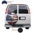 thumbnail image 4 of KAKALAD American Flag Eagle 01 Spare Tire Cover Universal Vehicle Accessories Buckle Car Tools 14”in, 4 of 6