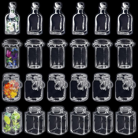 140PCS DIY Dried Flower Bookmarks Craft, Transparent Floral Book Markers, Cute Flower Glassware Sticker, Clear Flower Page Clips for Reading/Book Lover/School Supplies (Plants)