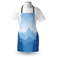 thumbnail image 4 of Northwoods Apron, Blue Winter Hand Drawn Style Mountains Snowy Landscape Spruce Trees, Unisex Kitchen Bib with Adjustable Neck for Cooking Gardening, Adult Size, Blue and Pale Blue, by Ambesonne, 4 of 4