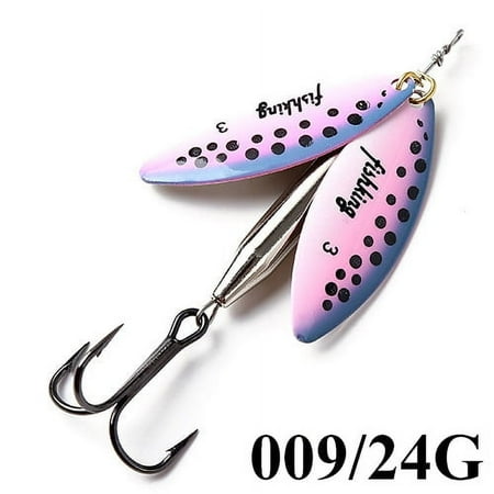 24g Long Cast Fishing Lure Double Spinner Bait Artificial Hard Spoon Slice Metal Lures for Pike Fishing Fishing Tackle