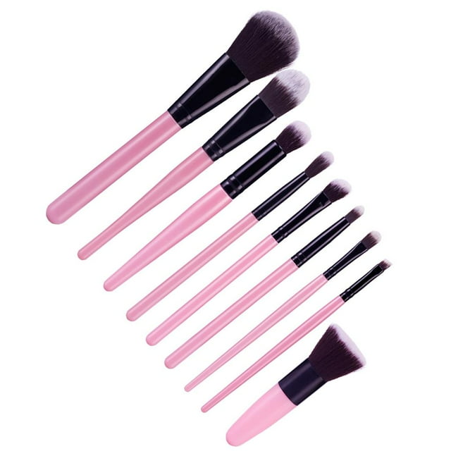 Shengyu 9pcs Makeup Brushes Professional Cosmetic Make Set Pink+ Brush Black Up