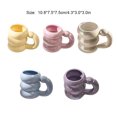 thumbnail image 4 of Bewildely Taza de cerámica para café, té, agua, tazas creativas, contenedor de desayuno, taza colorida para parejas, tazas nórdicas de oficina, regalo Teteras Blanco Bewildely HA081409-03, 4 of 6