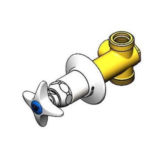 T&S BRASS B-1025 CONCEALED STRAIGHT VALVE, 1/2 NPT FEMALE INLET AND OUTLET, 4-ARM