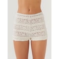 thumbnail image 3 of Michellecmm  Womens Lace Shorts Slim Flower See Through Elastic Waist Mini Shorts, 3 of 9