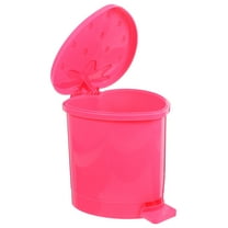 STOBOK Plastic Swing Trash Can with Lid Pink Fingerprint Resistant for Home Kitchen