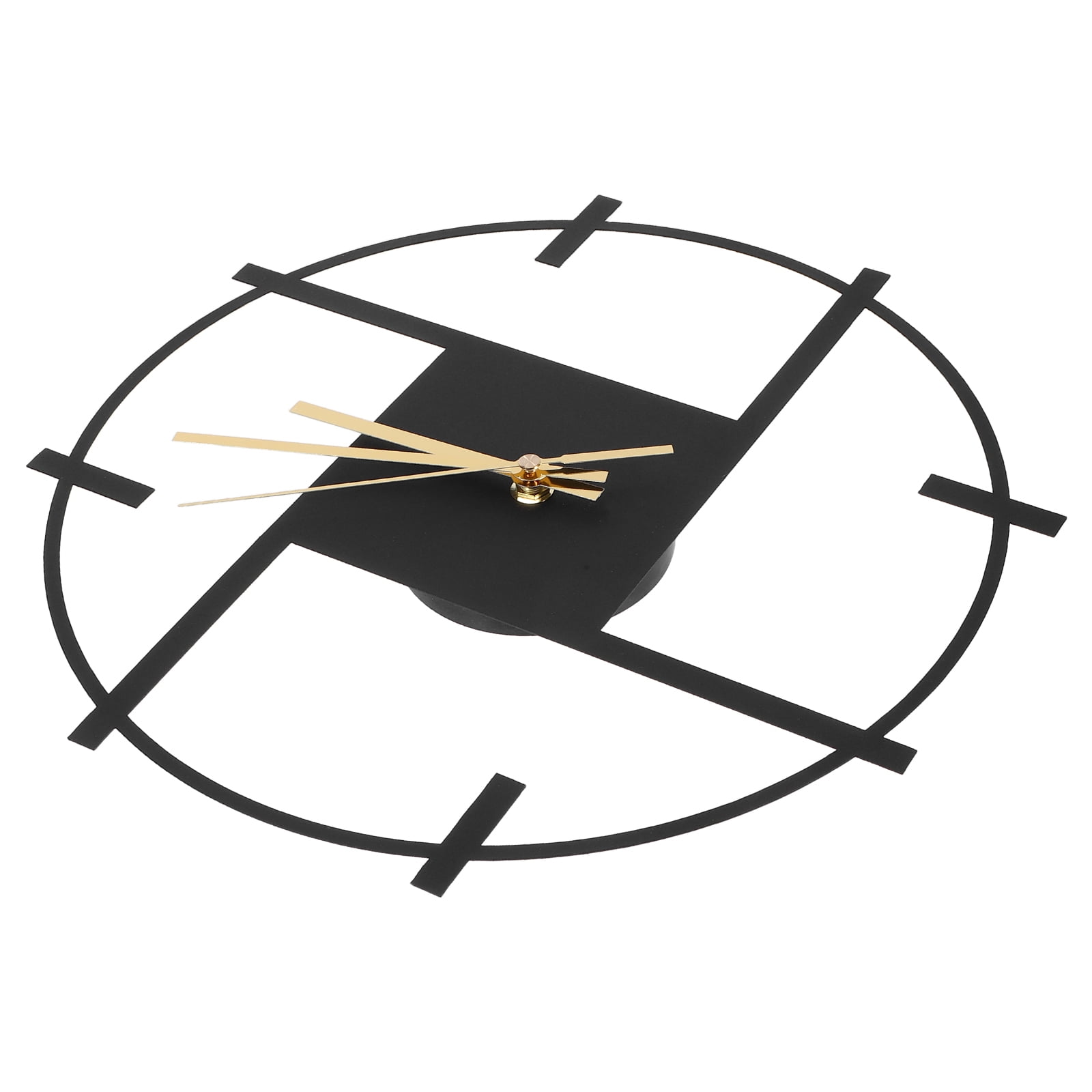 CRILSTYLEO Metal Wall Clock Silent Non Ticking Black for Patio Garden and Living Room
