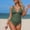Green, variant on Danhjin V Neck Tankini Swimsuit for Women 2 Piece Set Mesh Patch Tank Top Swimwear Summer Beach Fashion Bathing Suits Set Cute Solid Color Attractive Swiming Sun Swim Suits