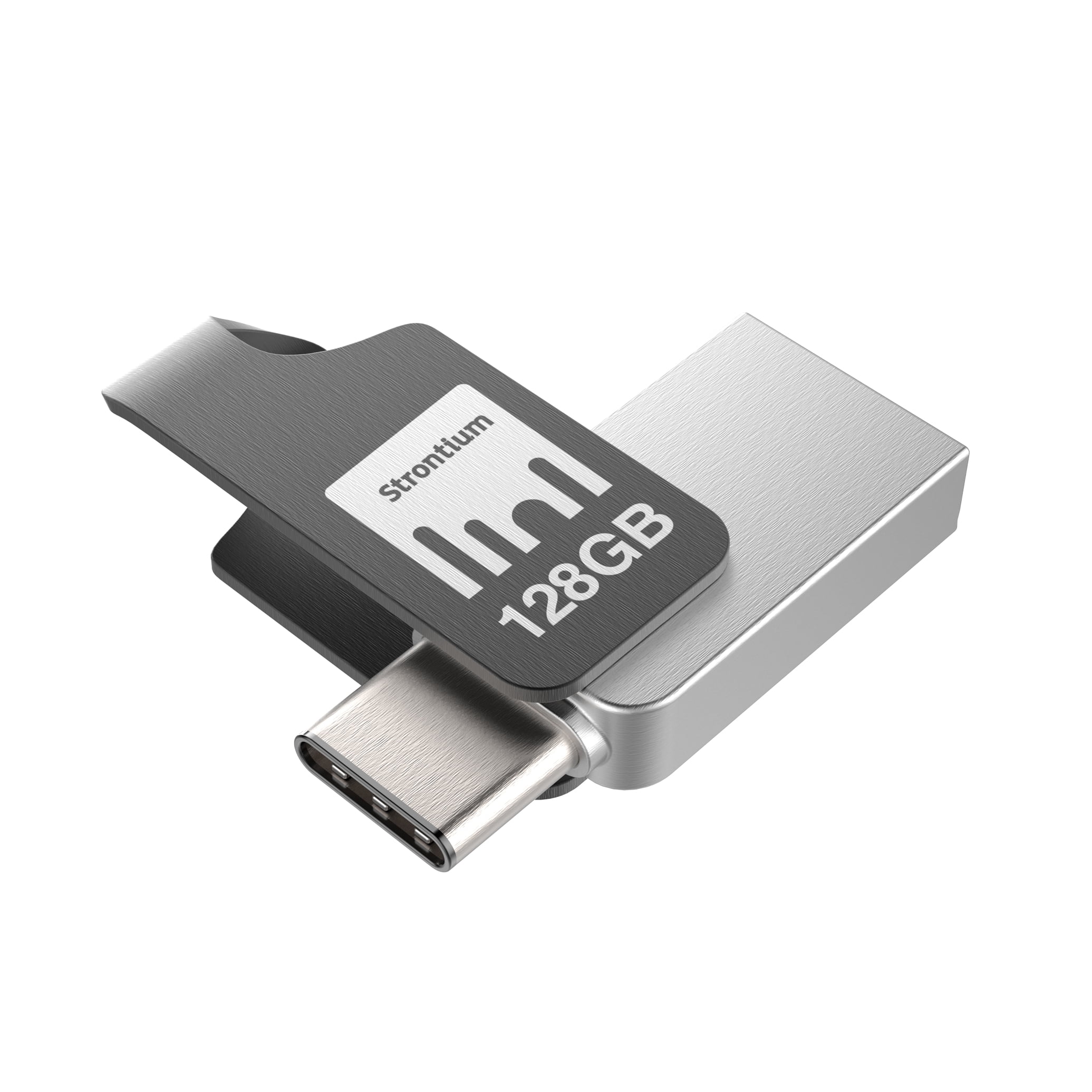 Strontium Plus 128GB Dual USB C 3.1 Metal Flash Pen Drive OTG To 150MB/s For Type C Ready Smartphones Tablets Macbook (SR128GSLOTGCY) -