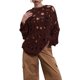 thumbnail image 4 of VISgogo, suéteres de moda para mujer, cuello redondo, manga larga, Color sólido, Jersey de punto hueco, Tops VISgogo moda, 4 of 9