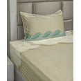 thumbnail image 2 of Ambesonne Ocean Fitted & Top Sheet Set with Sham, Grunge Old, Sand Brown Seafoam Cream, 2 of 4