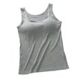 thumbnail image 3 of Fanxing Camisole Tops for Women Summer Spaghetti Strap Basic Padded Tank Top with Built in Bra Workout Yoga Shirts Gray,XL, 3 of 6