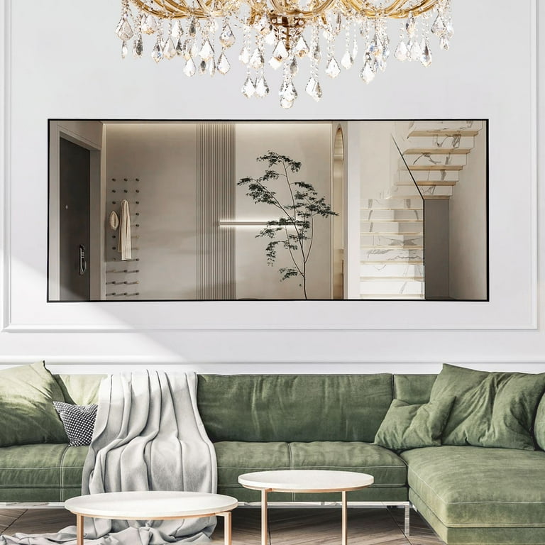 Verstelbare Spiegel Standaard Lange Spiegel Volledige Spiegel, Gebogen Staande Spiegel, Grote Passpiegel, Aan De Muur Gemonteerd, Leunende Spiegel, Staande Spiegel Staande Spiegel Zwart Wandspiegel Woonkamer