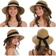 thumbnail image 2 of HSHDLDF Chapeaux de Soleil pour Femmes Protection UV Grand Grand Bord Chapeau Femme Pliable Chapeau de Soleil pour Femmes Chapeaux de Paille, 2 of 6