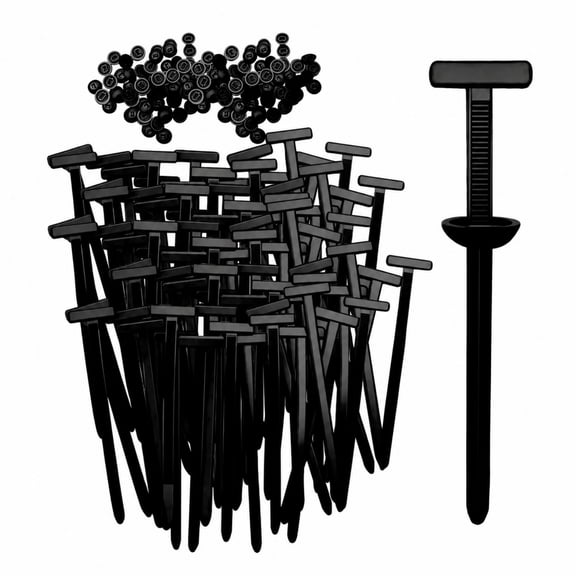 100PCS Nylon Universal Cable Tie Buckle, Self-Locking Zip Tie Clip Fasteners for Car Bumper, Fender, Hood Panel and Auto Body Repair, Black